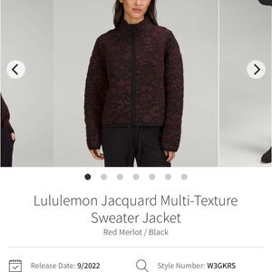 lululemon athletica Red Merlot Bomber Jacket
